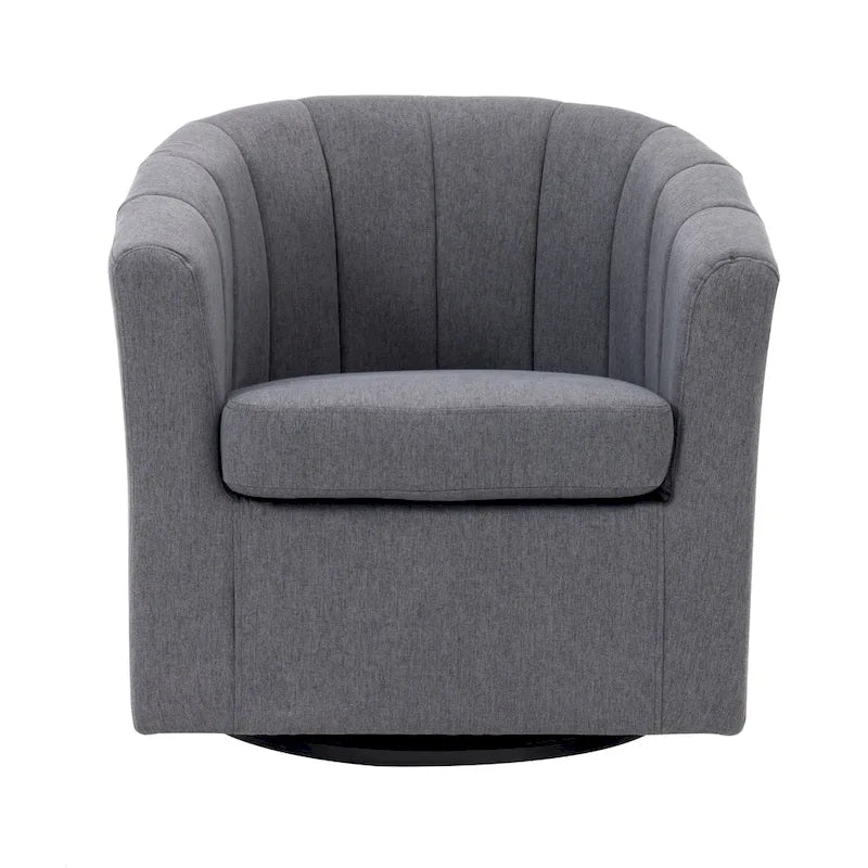 Poltrona girevole a barilotto in beige/blu/grigio scuro/grigio per 1 persona