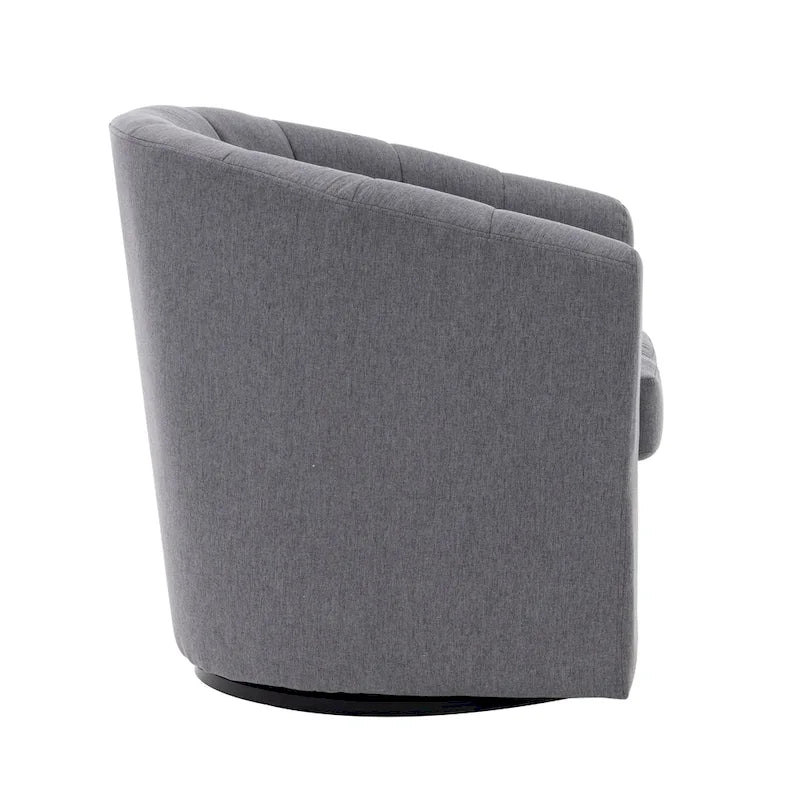 Poltrona girevole a barilotto in beige/blu/grigio scuro/grigio per 1 persona