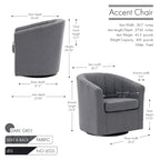 Poltrona girevole a barilotto in beige/blu/grigio scuro/grigio per 1 persona