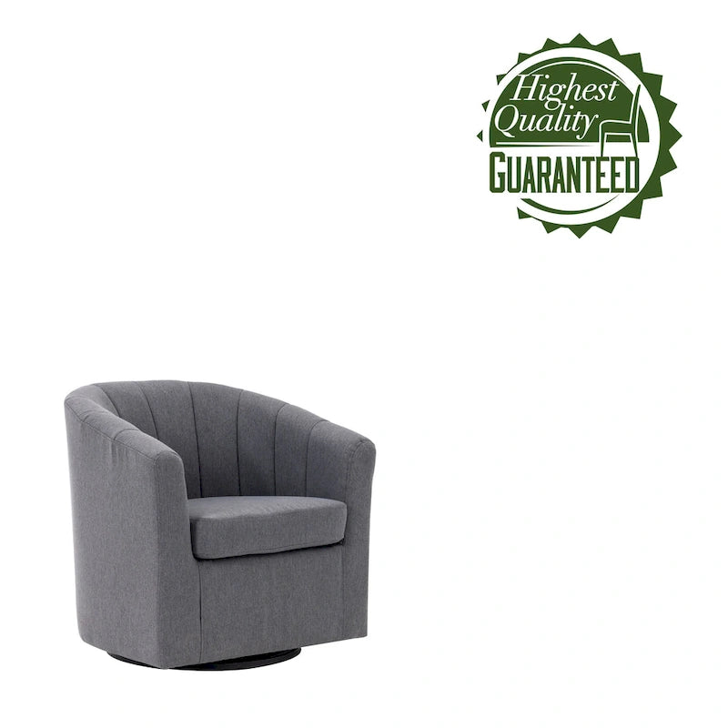 Poltrona girevole a barilotto in beige/blu/grigio scuro/grigio per 1 persona