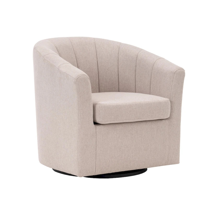 Poltrona girevole a barilotto in beige/blu/grigio scuro/grigio per 1 persona