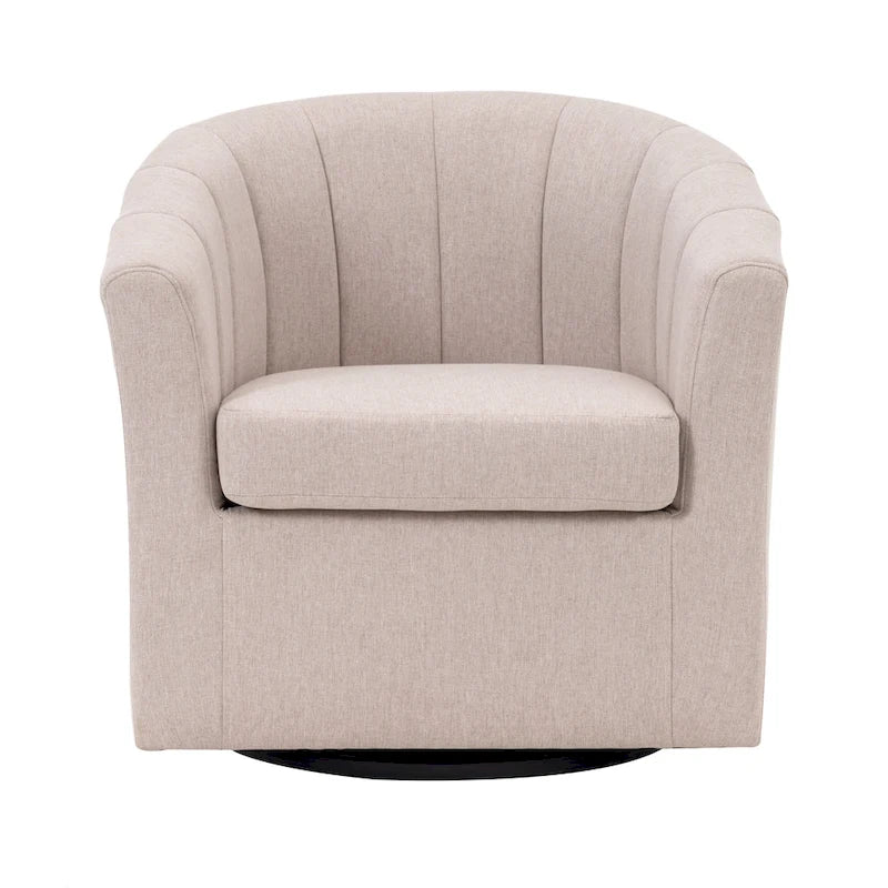 Poltrona girevole a barilotto in beige/blu/grigio scuro/grigio per 1 persona