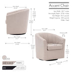 Poltrona girevole a barilotto in beige/blu/grigio scuro/grigio per 1 persona