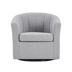 Poltrona girevole a barilotto in beige/blu/grigio scuro/grigio per 1 persona