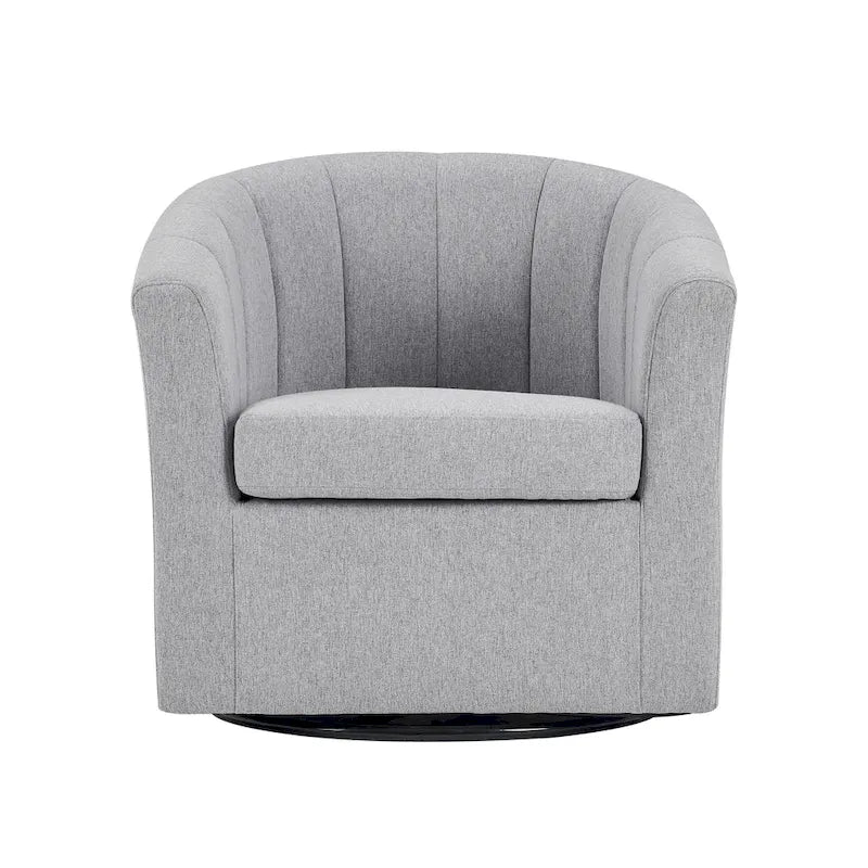 Poltrona girevole a barilotto in beige/blu/grigio scuro/grigio per 1 persona