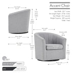 Poltrona girevole a barilotto in beige/blu/grigio scuro/grigio per 1 persona