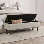 Panca contenitore trapuntata beige chiaro, 2 posti