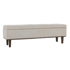 Panca contenitore trapuntata beige chiaro, 2 posti