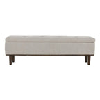 Panca contenitore trapuntata beige chiaro, 2 posti