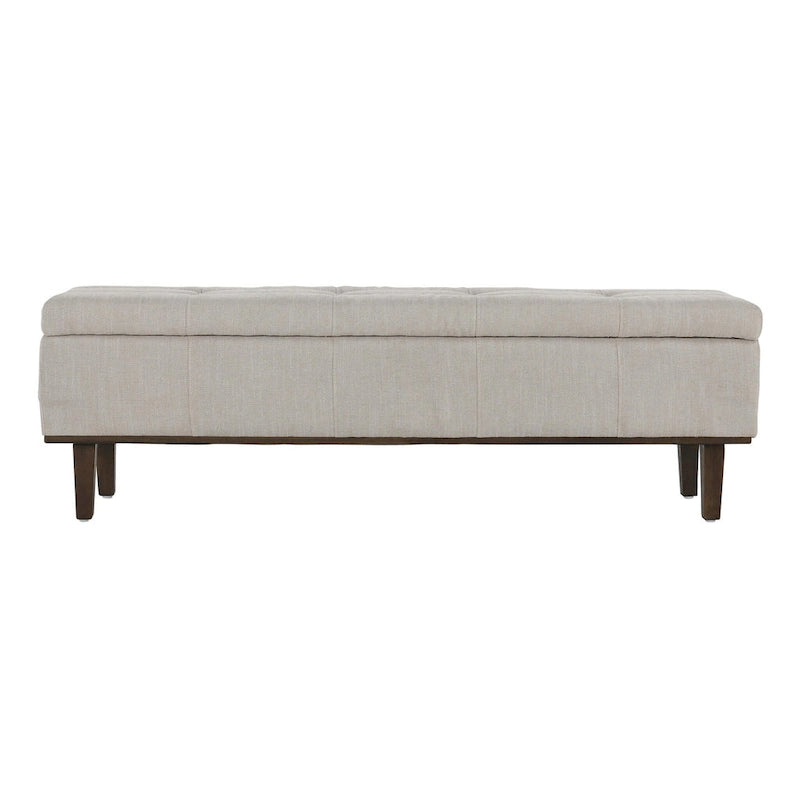 Panca contenitore trapuntata beige chiaro, 2 posti