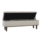 Panca contenitore trapuntata beige chiaro, 2 posti