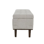Panca contenitore trapuntata beige chiaro, 2 posti