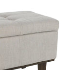 Panca contenitore trapuntata beige chiaro, 2 posti