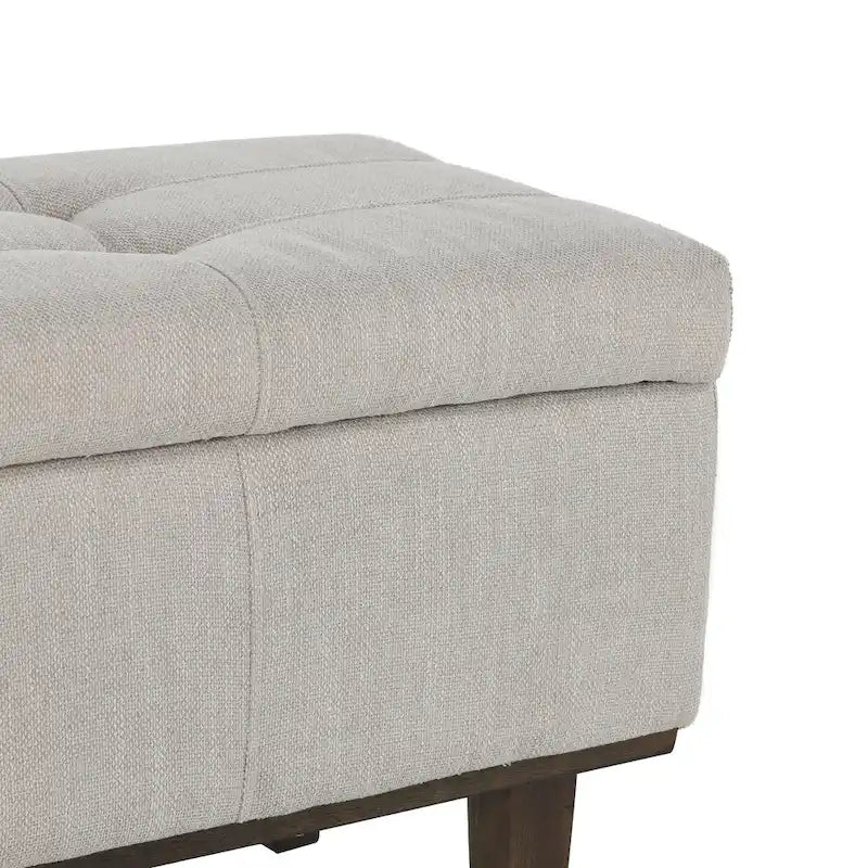 Panca contenitore trapuntata beige chiaro, 2 posti