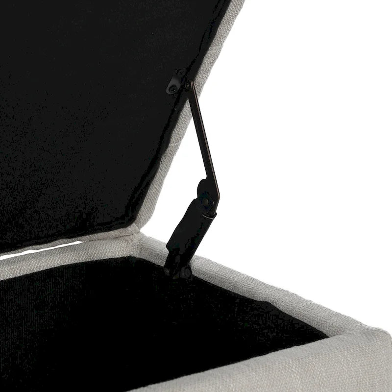 Panca contenitore trapuntata beige chiaro, 2 posti