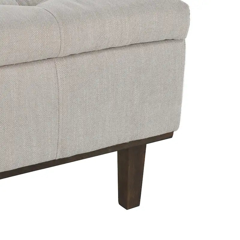 Panca contenitore trapuntata beige chiaro, 2 posti