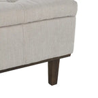 Panca contenitore trapuntata beige chiaro, 2 posti