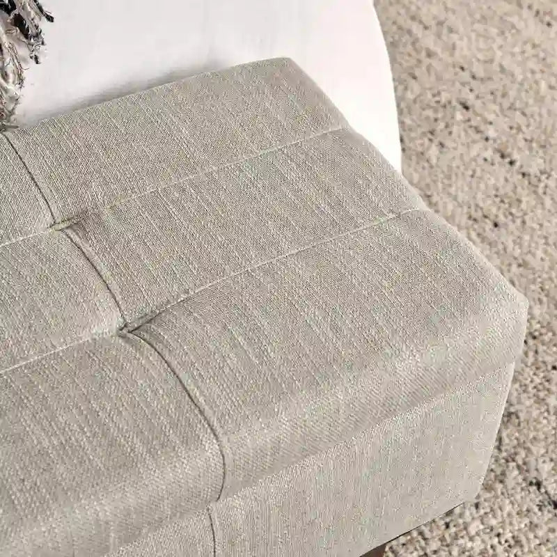 Panca contenitore trapuntata beige chiaro, 2 posti