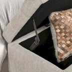 Panca contenitore trapuntata beige chiaro, 2 posti