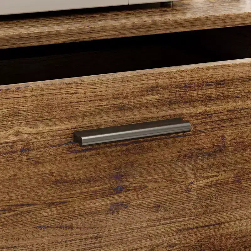 Madia da cucina in legno Famapy da 150 cm con ante in metallo, 3 cassetti e ripiani, per sala da pranzo