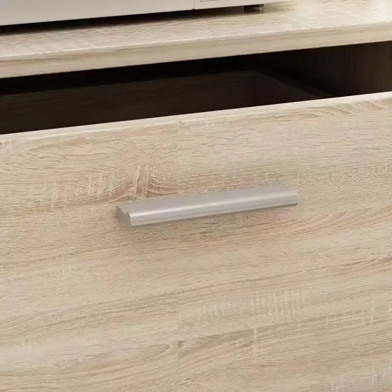 Madia da cucina in legno Famapy da 150 cm con ante in metallo, 3 cassetti e ripiani, per sala da pranzo