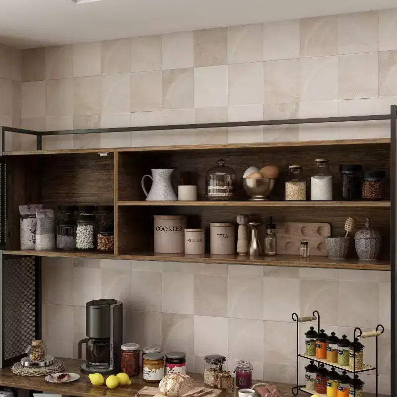 Madia da cucina in legno Famapy da 150 cm con ante in metallo, 3 cassetti e ripiani, per sala da pranzo