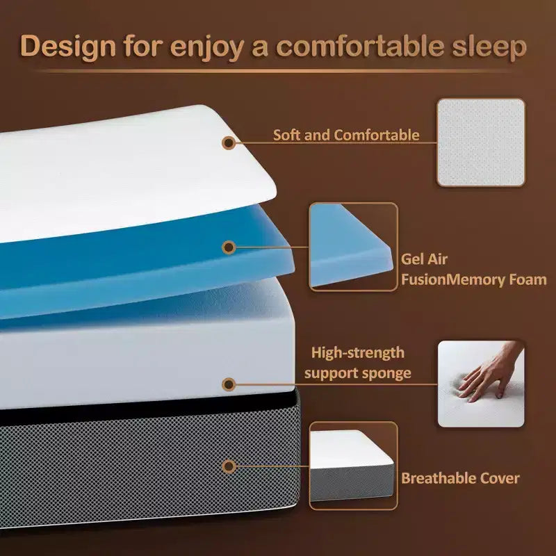 Materasso in schiuma memory gel pieghevole a tre sezioni portatile Continental Sleep da 3 pollici | Lati in rete traspirante con rivestimento ultra morbido, rimovibile e lavabile