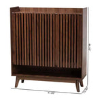 Baxton Studio Delaire Mobile portascarpe in legno finitura noce stile Mid-Century Modern