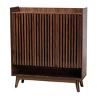 Baxton Studio Delaire Mobile portascarpe in legno finitura noce stile Mid-Century Modern