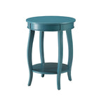 Tavolino rotondo in legno – Rosso / Verde acqua / Bianco antico / Marrone