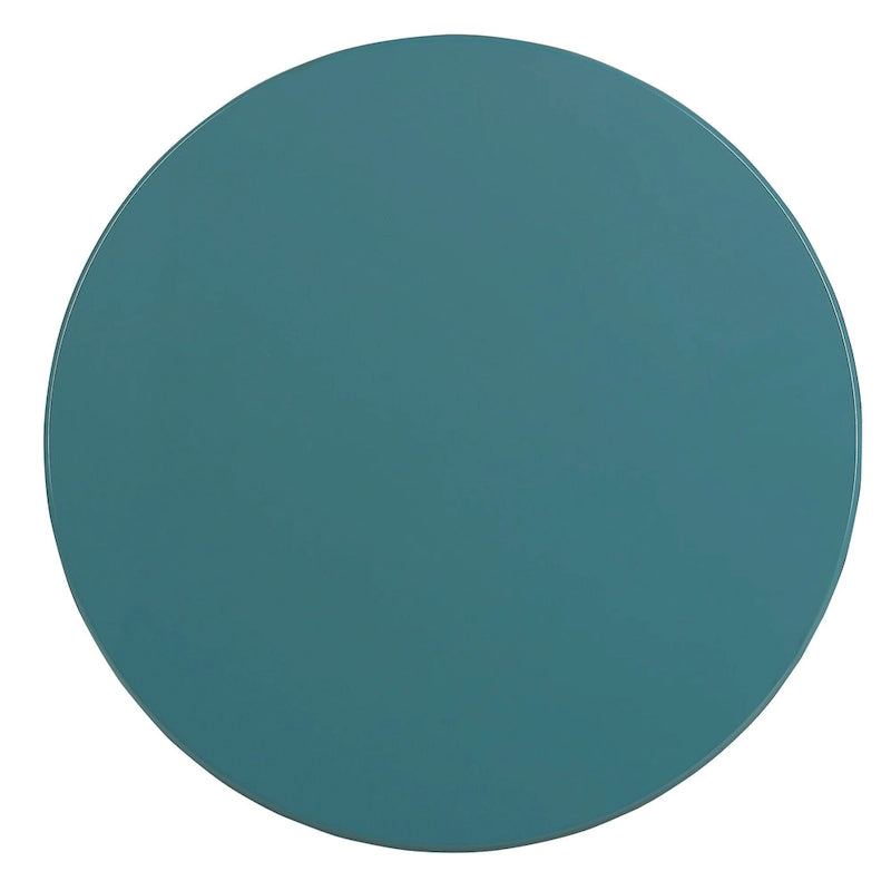 Tavolino rotondo in legno – Rosso / Verde acqua / Bianco antico / Marrone