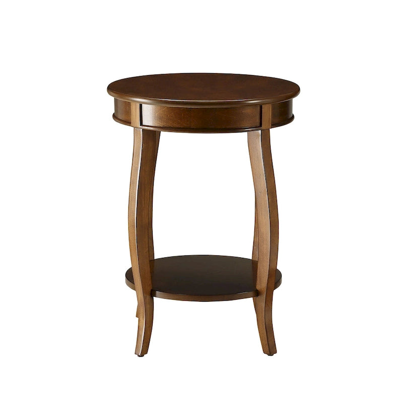 Tavolino rotondo in legno – Rosso / Verde acqua / Bianco antico / Marrone