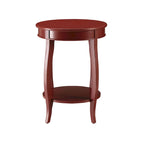 Tavolino rotondo in legno – Rosso / Verde acqua / Bianco antico / Marrone