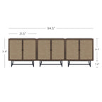 Mobile contenitore in legno di rovere/nero/bianco/noce con canna intrecciata — Da singolo a set da 4