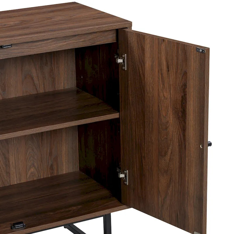 Mobile contenitore in legno di rovere/nero/bianco/noce con canna intrecciata — Da singolo a set da 4