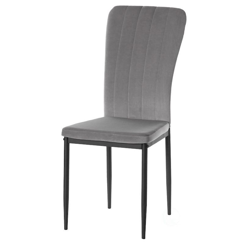 Sedia da pranzo in velluto trapuntato con gambe in metallo disponibile in quattro colori