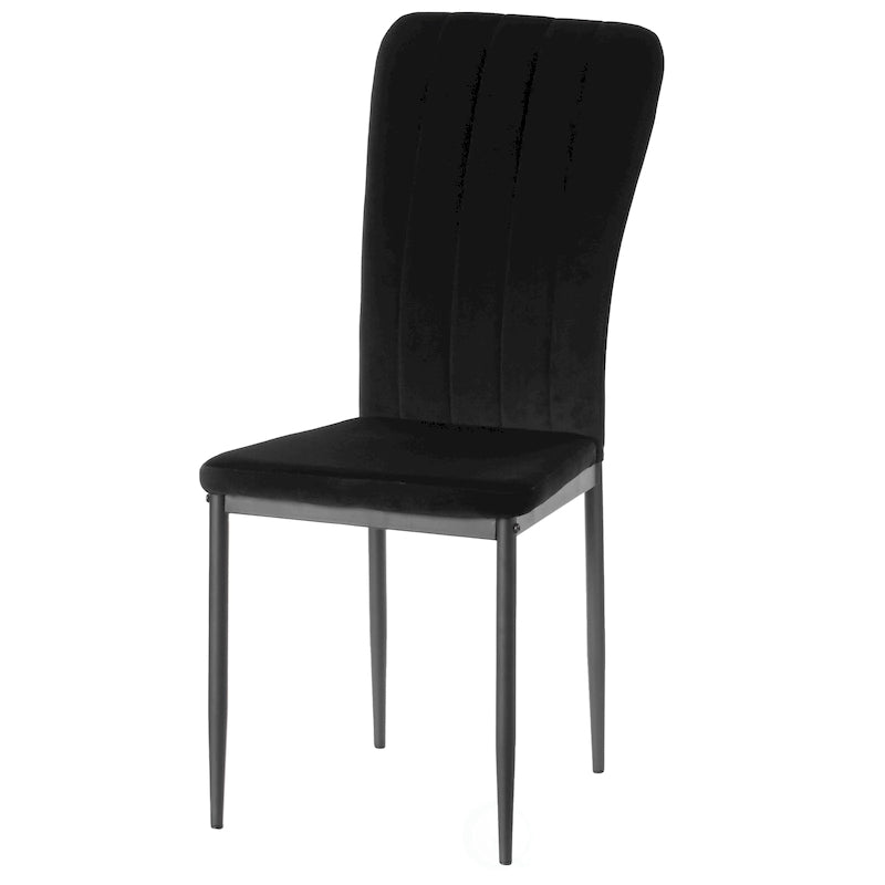 Sedia da pranzo in velluto trapuntato con gambe in metallo disponibile in quattro colori
