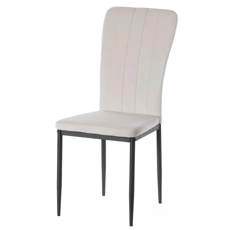 Sedia da pranzo in velluto trapuntato con gambe in metallo disponibile in quattro colori