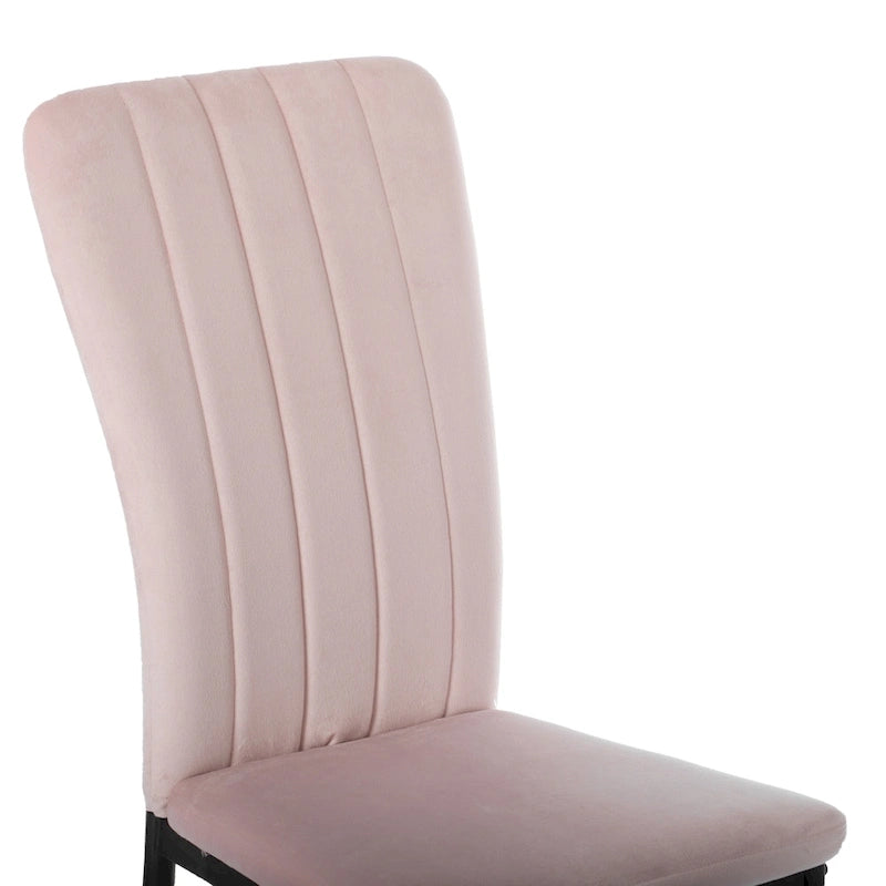 Sedia da pranzo in velluto trapuntato con gambe in metallo disponibile in quattro colori