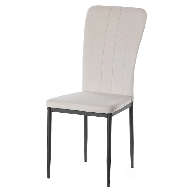 Sedia da pranzo in velluto trapuntato con gambe in metallo disponibile in quattro colori