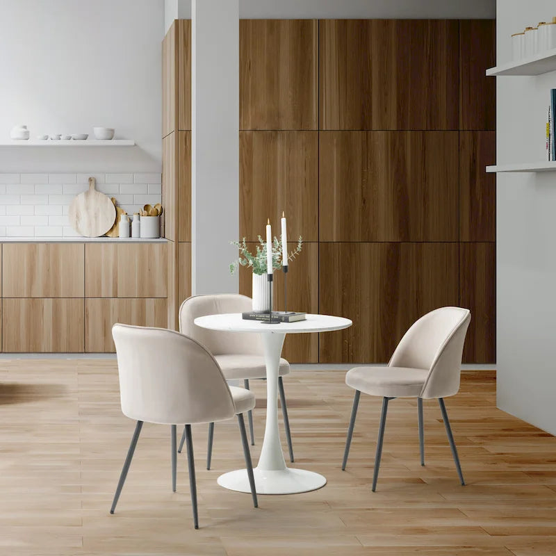 Sedia da pranzo Ayla rivestita in velluto