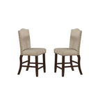 Sedie da Pranzo Imbottite Color Crema, Marrone Ciliegia (Set da 2)