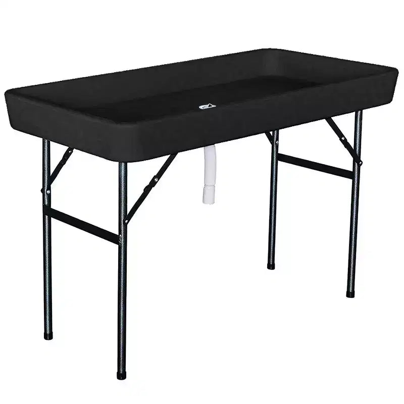 Tavolo ghiacciaia pieghevole portatile Modern Home da 120 cm con gonna - Nero