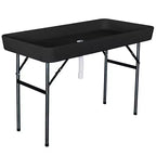Tavolo ghiacciaia pieghevole portatile Modern Home da 120 cm con gonna - Nero