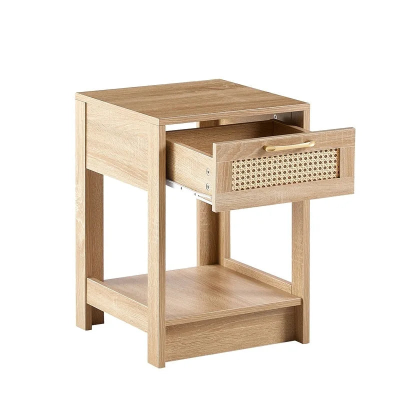 Comodino in legno da 15,75 pollici con cassetto portaoggetti, tavolino per soggiorno