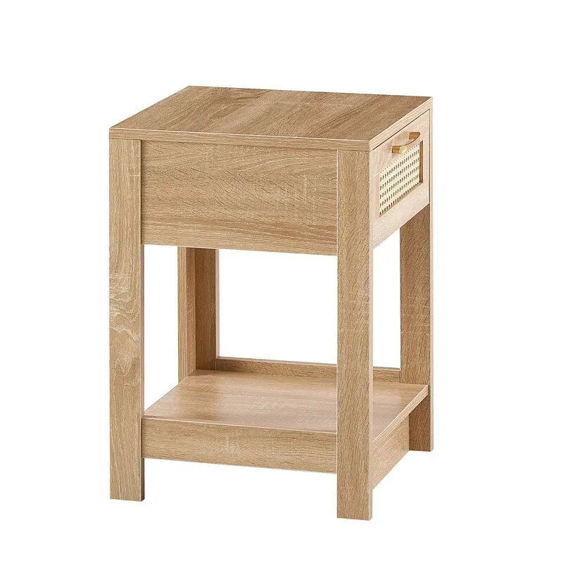 Comodino in legno da 15,75 pollici con cassetto portaoggetti, tavolino per soggiorno