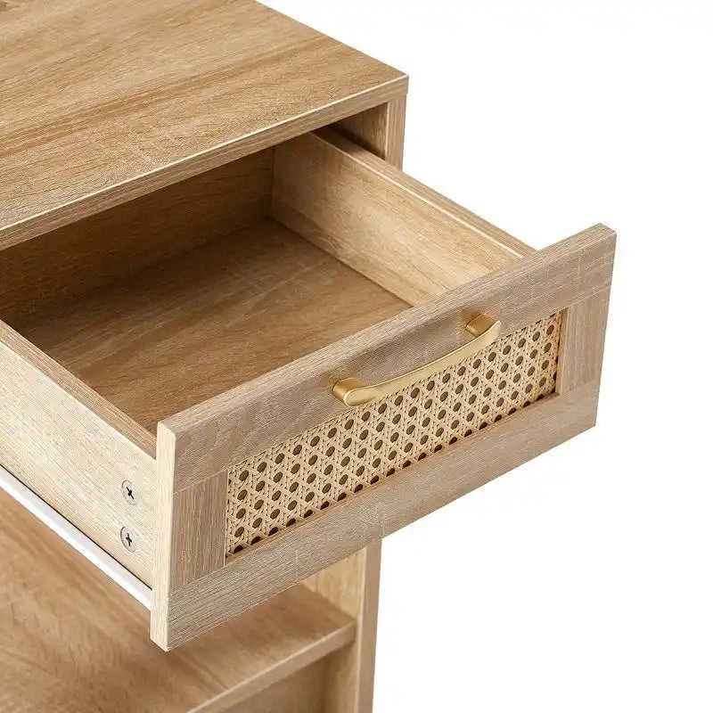 Comodino in legno da 15,75 pollici con cassetto portaoggetti, tavolino per soggiorno
