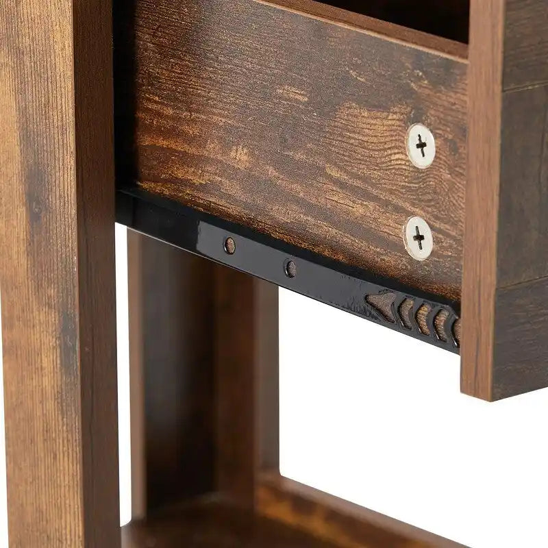 Comodino in legno da 15,75 pollici con cassetto portaoggetti, tavolino per soggiorno
