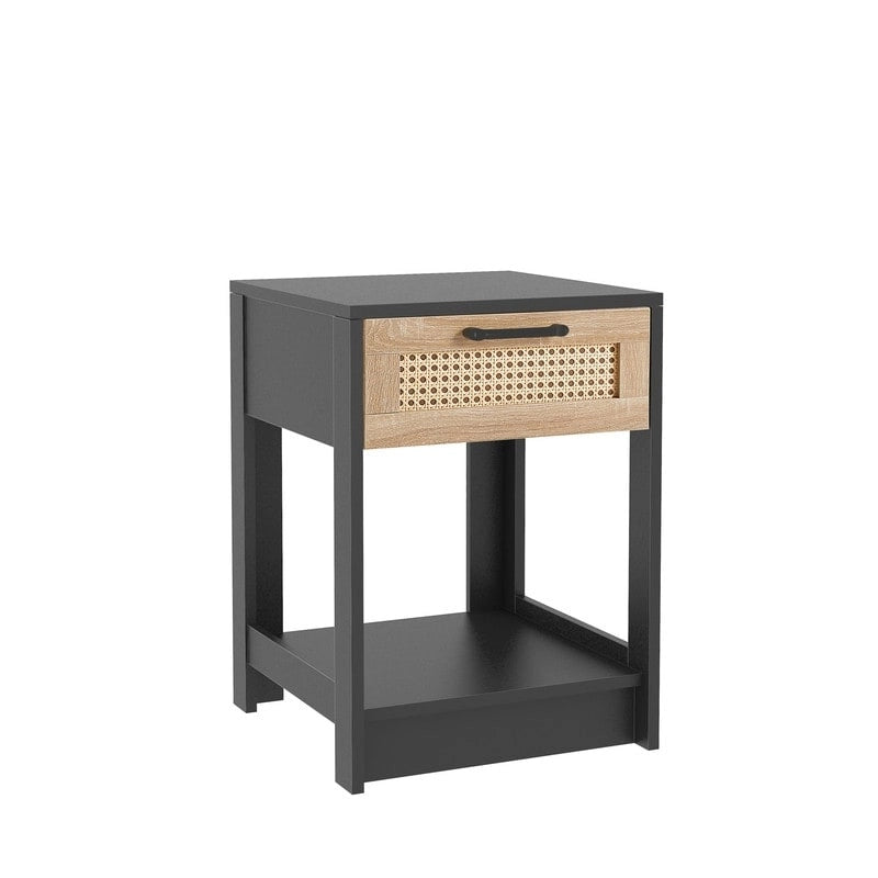 Comodino in legno da 15,75 pollici con cassetto portaoggetti, tavolino per soggiorno