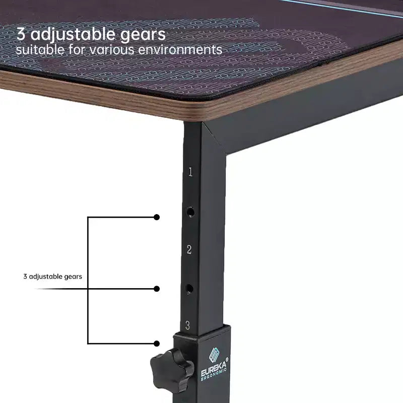 EUREKA ERGONOMIC Carrello Mobile per CPU Regolabile in Altezza con Tappetino per Mouse